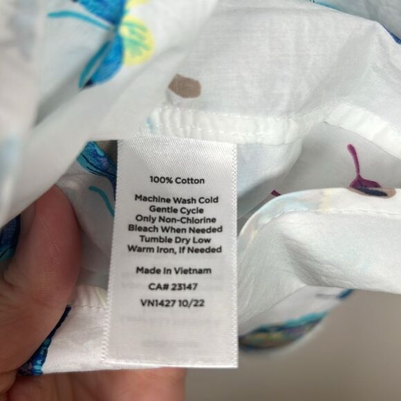 Talbots COTTON BUTTON FRONT SHIRT - EXQUISITE BUTTERFLY - Picture 6 of 6